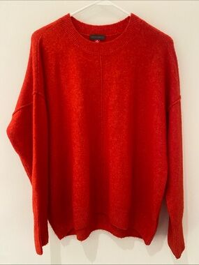 Vince Camuto Long Sleeve Crew Neck Orange Sweater Oversized High M
